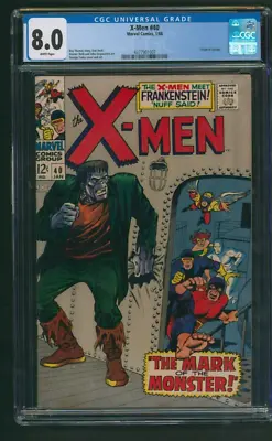 Buy Uncanny X-Men #40 CGC 8.0 White Pages Marvel 1968 Frankenstein Cyclops Origin • 215.59£