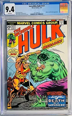 Buy 1974 Incredible Hulk 177 CGC 9.4 Warlock And Man-Beast Appearance. • 170.18£