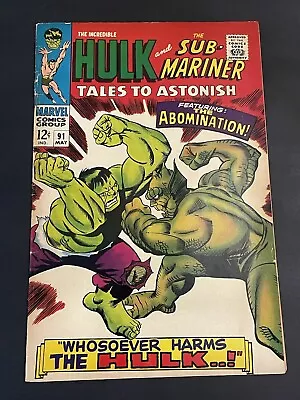 Buy TALES To ASTONISH # 91 MARVEL COMICS May 1967 ABOMINATION 1st COVER APPEARANCE • 51.27£