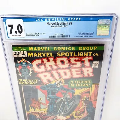 Buy Marvel Spotlight #5 (1972, Marvel) 1st Appearance Of Ghost Rider! CGC Graded 7.0 • 1,583.59£