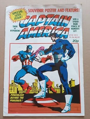 Buy Captain America Issue 50, Uk, Includes Poster, Thor, Punisher, Bucky Barnes 1982 • 4.99£