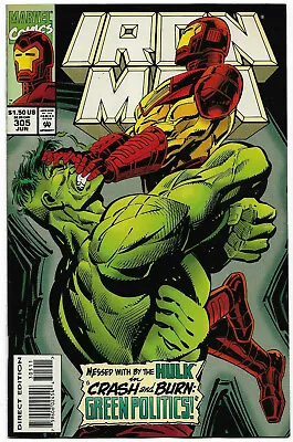 Buy Invincible Iron Man#305 Vf/nm 1994 Vs The Hulk Marvel Comics • 16.55£