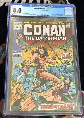 Buy Conan The Barbarian #1 CGC 8.0 OW-W Pages 1st Appearance Of Conan 1970 • 442.73£