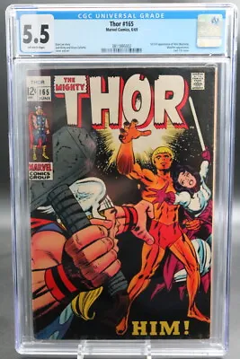 Buy Thor #165 From 1969 Cgc 5.5 Ow First Appearance Of Him (warlock) 🔥🔥 • 425.74£