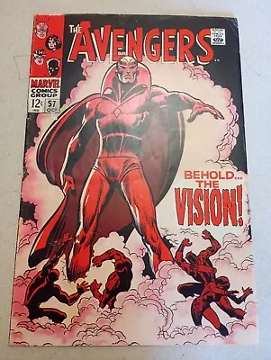 Buy Marvel Comics AVENGERS #57 - 1st Appearance THE VISION - Silver Age 1968 CLASSIC • 240£