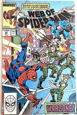 Buy Web Of Spider-man  # 44. 1st Series. Nov. 1988. Alex Saviuk-art.  Fn/vfn 7.0 • 6.49£
