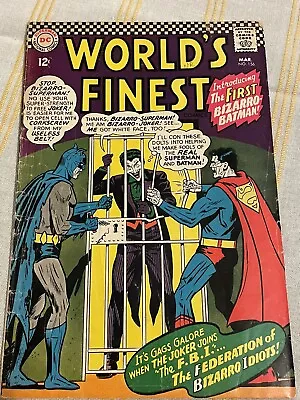 Buy World's Finest #156 - Silver Age 1966 - 1st Appearance Of Bizarro Batman! Gunn • 32.14£