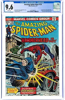 Buy 🔥1974 Amazing Spider-Man #130 CGC 9.6 WHITE Pgs 1st Appearance Of Spidermobile. • 211.88£