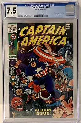 Buy Captain America #112 CGC 7.5 - Key Issue - Classic Jack Kirby Cover • 165£