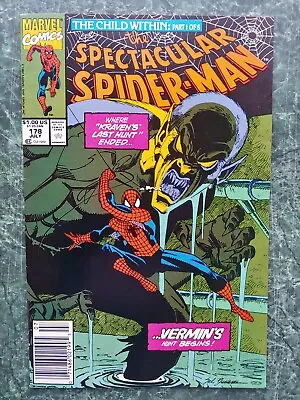 Buy Spectacular Spider-Man #178 NM- KEY! 1st Ashley Kafka! High Grade Newsstand! '91 • 15.98£