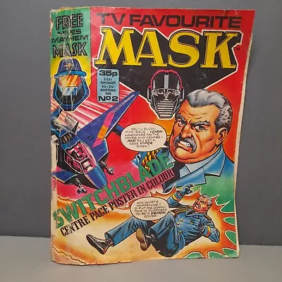 Buy Vintage Retro MASK Comic No 2 Date 08/11/1986 Paper Comic Missing Centre Poster • 9.99£