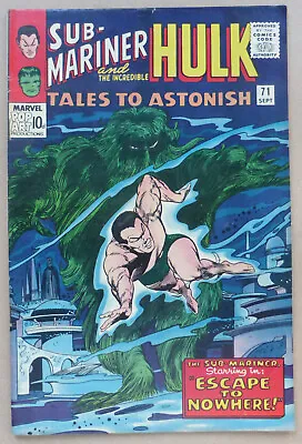 Buy Tales To Astonish #71, Sub-mariner & The Hulk, Great Jack Kirby Art, High Grade. • 40£
