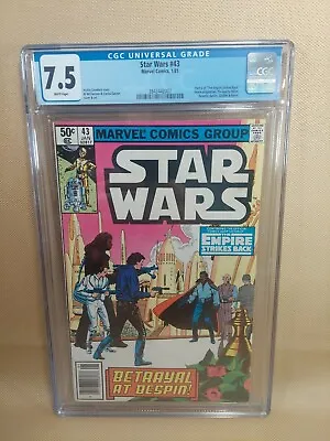 Buy Star Wars #43 CGC Graded 7.5 Marvel January 1981 Newsstand Edition Comic Book. • 110.33£
