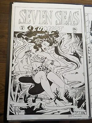 Buy SEVEN SEAS COMIC #4! 11X17 INK ON BRISTOL! 1940s GOOD GIRL COVER RECREATION! • 118.26£