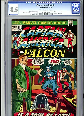 Buy Captain America #161 (1973) Marvel CGC 8.5 OW/W • 52.91£
