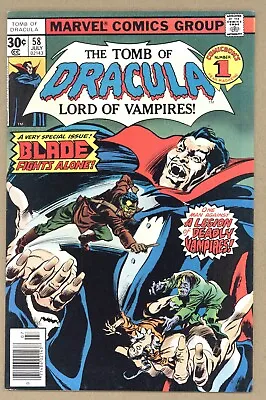 Buy Tomb Of Dracula 58 (FN) Blade! Marv Wolfman, Gene Colan 1977 Marvel Comics X205 • 19.80£