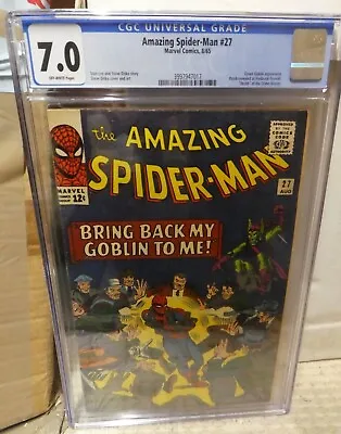Buy Marvel Comics Amazing Spiderman 27 CGC 7.0 1965 Green Goblin Appearance • 448.99£