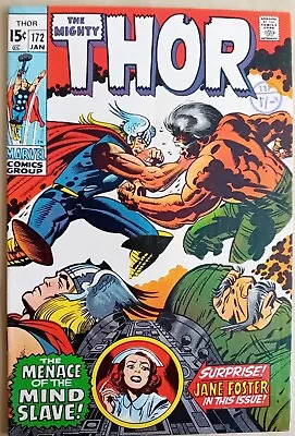 Buy Thor #172 - FN+ (6.5) - Marvel 1970 - 15 Cents Copy With UK Stamp - Jack Kirby • 12.99£
