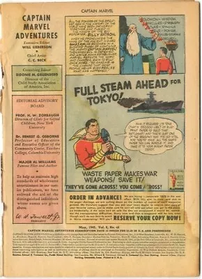 Buy Captain Marvel Adventures   #46  POOR  May 1945  No Front Cover, Water Damage To • 23.99£