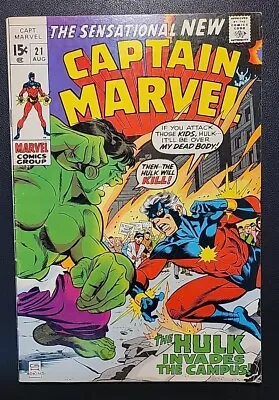 Buy 🔥 Captain Marvel #21 - Silver 🔑 Classic Hulk Battle! 1970🔥  • 35.97£