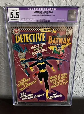 Buy Detective Comics #359 Cgc 5.5 Restored 1967 Origin And 1st Appearance Of Batgirl • 584.48£