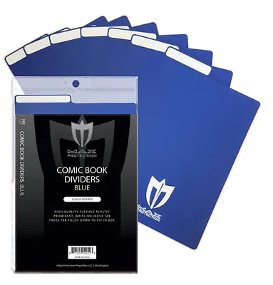 Buy Pack Of 25 Max Pro Blue Plastic Comic Book Dividers With Folding Write On Tab • 20.31£
