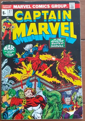 Buy Captain Marvel 27, Marvel Comics, July 1973, Fn • 23.99£