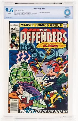 Buy 🔥 Defenders #57 CBCS 9.6 NM+ Marvel 1978 Hulk Ms Marvel WHITE Pgs Hellcat Cgc • 59.46£