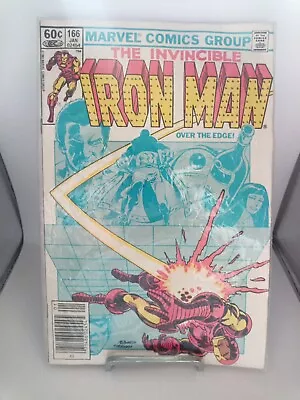 Buy The Invincible Iron Man #166 Over The Edge! (Jan 1982) With Protective Sleeve • 7.88£