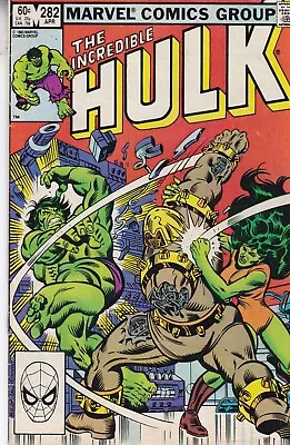 Buy Marvel Comics The Incredible Hulk #282 April 1983 1st Hulk & She Hulk Team Up • 44.99£