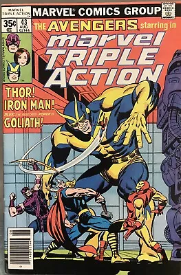 Buy Marvel Triple Action #43 VF Aug 1978 The Avengers Thor Iron Man Goliath All Feat • 4.99£