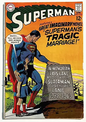 Buy Superman #215 FN- (1969) Neal Adams Cover / Death Lois Lane, Lanie Lane - DC • 15.81£