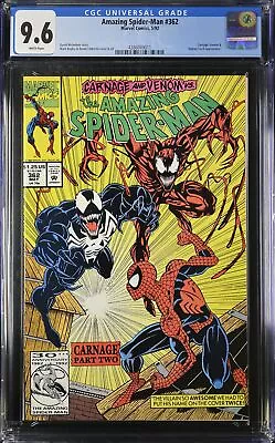 Buy Amazing Spider-Man #362 - Marvel Comics 1992 CGC 9.6 Carnage, Venom + Human Torc • 38.74£