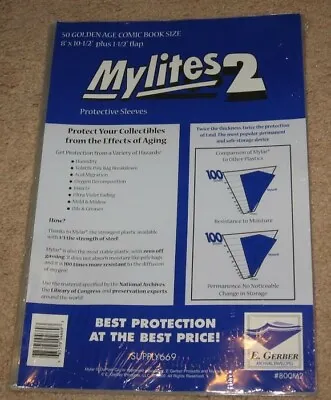 Buy Pack Of 50 Mylites 2 Mil Mylar Golden Age Comic Book Bags Sleeves • 23.71£