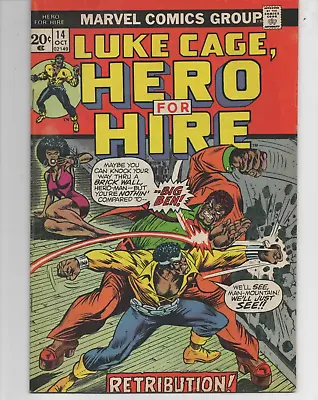 Buy LUKE CAGE HERO FOR HIRE, Marvel Comic Book, #14, Oct 1973 • 18.58£