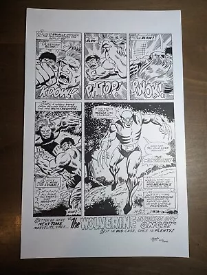Buy Incredible Hulk #180 Page Recreation! 1st Wolverine! 11 X 17! • 102.78£