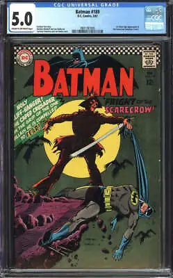 Buy Batman #189 Cgc 5.0 Cr/ow Pages // 1st Silver Age Appearance Of Scarecrow 1967 • 356.22£