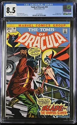 Buy The Tomb Of Dracula #10 July 1973 CGC 8.5 Marvel Comics White Pages 1st Blade • 1,366.24£