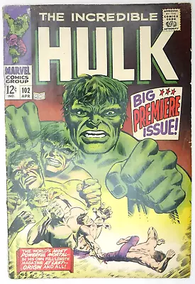Buy Incredible Hulk #102 Big Premiere Issue Marvel Comics (1968) • 129.95£