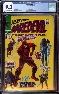 Buy Daredevil # 27 CGC 9.2 OW/W (Marvel, 1967) Spider-Man Appearance • 155.84£
