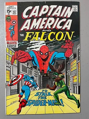 Buy Captain America #137 (1971) - Fine (6.0) - Spider-Man Appearance • 23.79£