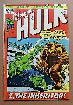 Buy Marvel Comics 1971 The Incredible Hulk #149 ~ I, The Inheritor ~ VG+ FN- • 5.97£