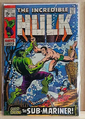Buy Incredible Hulk #118 - Vs Namor The Sub-Marner - 1969 • 25£