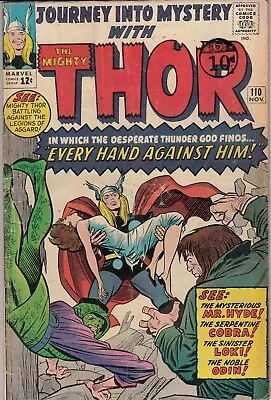 Buy Journey Into Mystery Thor 110 - 1964 - Very Good • 44.99£