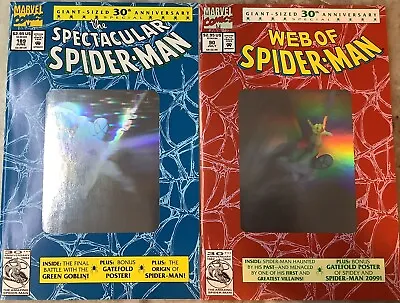 Buy Web Of Spider-Man #90 & Spectacular Spider-Man #189 Holo Covers W/ Posters Comic • 12.74£