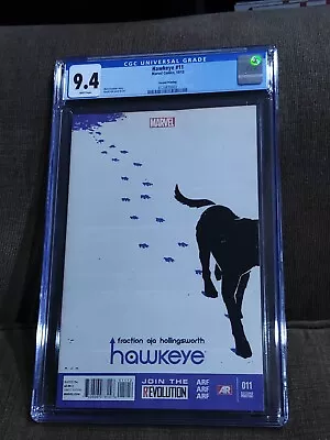 Buy Hawkeye #11 2nd Print (2013) Marvel CGC 9.4 White Lucky The Pizza Dog • 154.17£