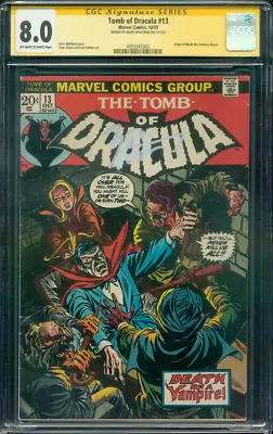 Buy Tomb Of Dracula 13 CGC SS 8.0 Marv Wolfman Origin Of Blade Cover 10/1973 • 224.97£