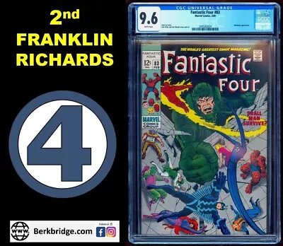 Buy FANTASTIC FOUR 83 CGC 9.6 WHITE PAGES 2/69 💎 2nd FRANKLIN RICHARDS AFT ANNUAL 6 • 482.50£