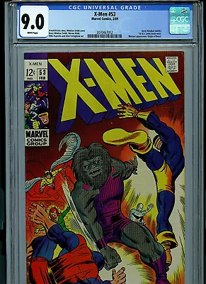 Buy X-Men #53 CGC 9.0 VF/NM 1969 Marvel 1st Barry Windsor US Work Amricons K28  • 317.73£