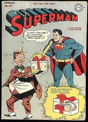 Buy Superman #37 1945 10¢ Cover DC  Comics, The Prankster, VG- • 216.82£